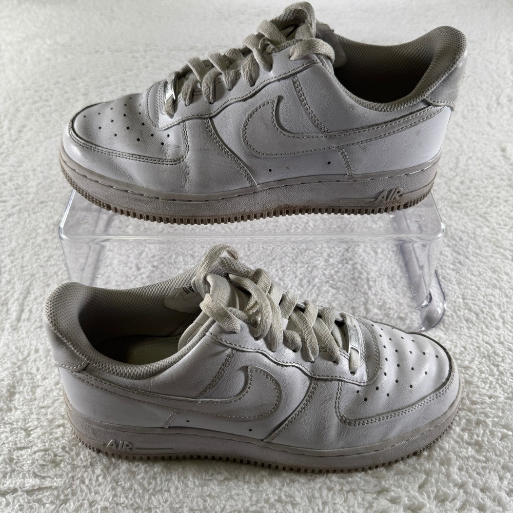 Nike Air Force 1 White Leather Women's Size 8 / 6.5 Youth‎ Athletic Sneakers